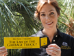 The Law of the Garbage Truck Bumper Sticker Yellow